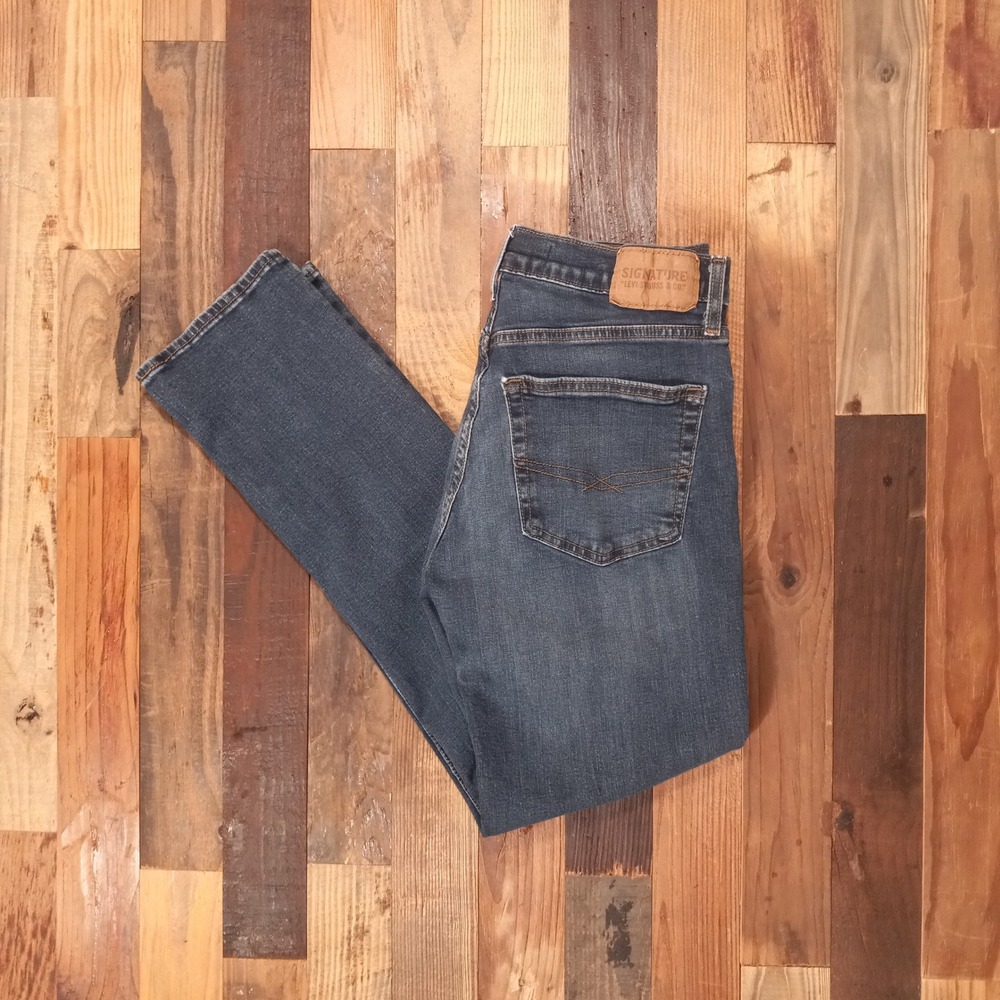 Signature by Levi Strauss & Co Mens S37 Slim Fit‎ Jeans Medium Wash 31x30 Denim